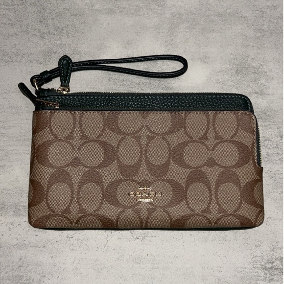 Coach Signature PVC Double Zip Wallet - Picture 3 of 6